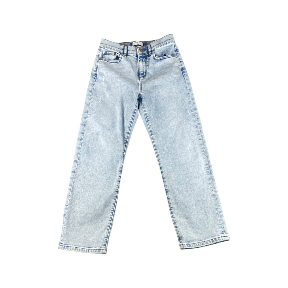 Loft Outlet Petite Light Wash Straight Leg High Rise Jeans Size‎ 00P Distressed